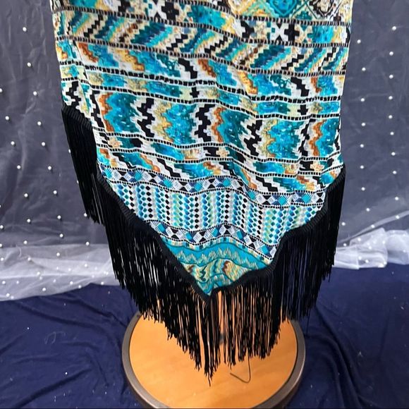 Love Tease Fringe Boho Retro Kimono Cardigan size large - Picture 5 of 10
